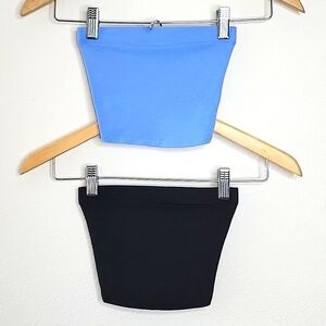 H&M Divided Blue Black Casual Tube Tops size Girls XXS Summer Tank Strapless